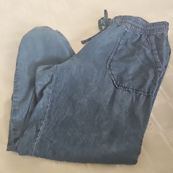 Blue Ankle Cropped Casual Pants - Picture 15 of 16